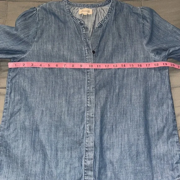 MADEWELL Denim Tie-Sleeve Button down Shirt size XS Soft Denim 100% Cotton - Picture 16 of 16